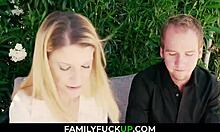 Домакиня получава най-доброто от мащехата си в семеен секс видеоклип