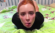Redhead gets a facial after a hot and heavy classmate fuck