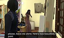 Η Ασιατική θετή αδερφή γίνεται άτακτη με τον καλλιτέχνη φίλο της σε ένα καυτό τρίο